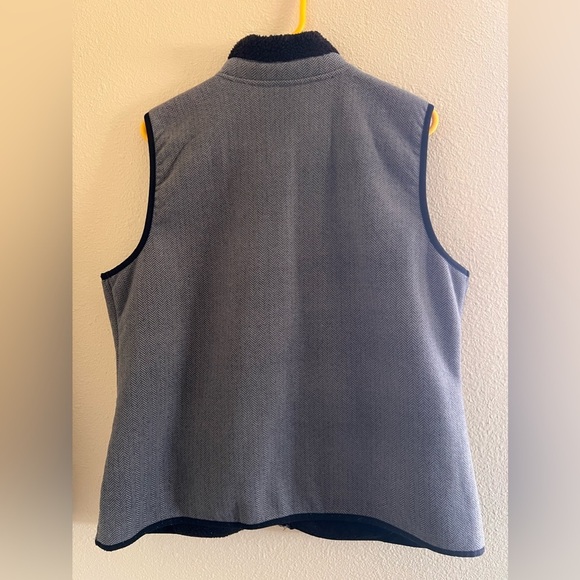 Herringbone Fleece Lined Zipper Closure Vest Fall Neutral Pockets Women's Size1X - Picture 3 of 6